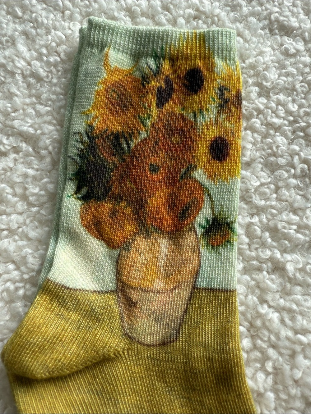Sunflower Vase Print Socks in Yellow by